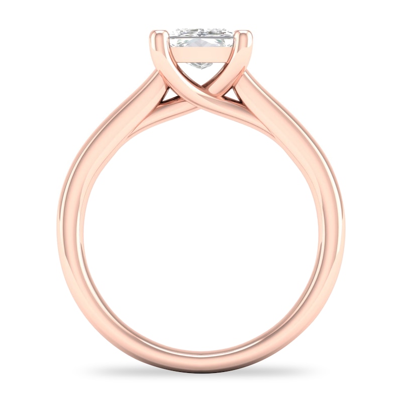 Main Image 3 of Diamond Solitaire Ring 1-1/2 ct tw Princess-cut 14K Rose Gold (I1/I)