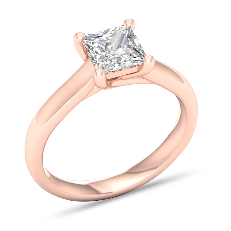 Main Image 4 of Diamond Solitaire Ring 1-1/2 ct tw Princess-cut 14K Rose Gold (SI2/I)