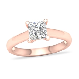 Diamond Solitaire Ring 1-1/4 ct tw Princess-cut 14K Rose Gold (I1/I)