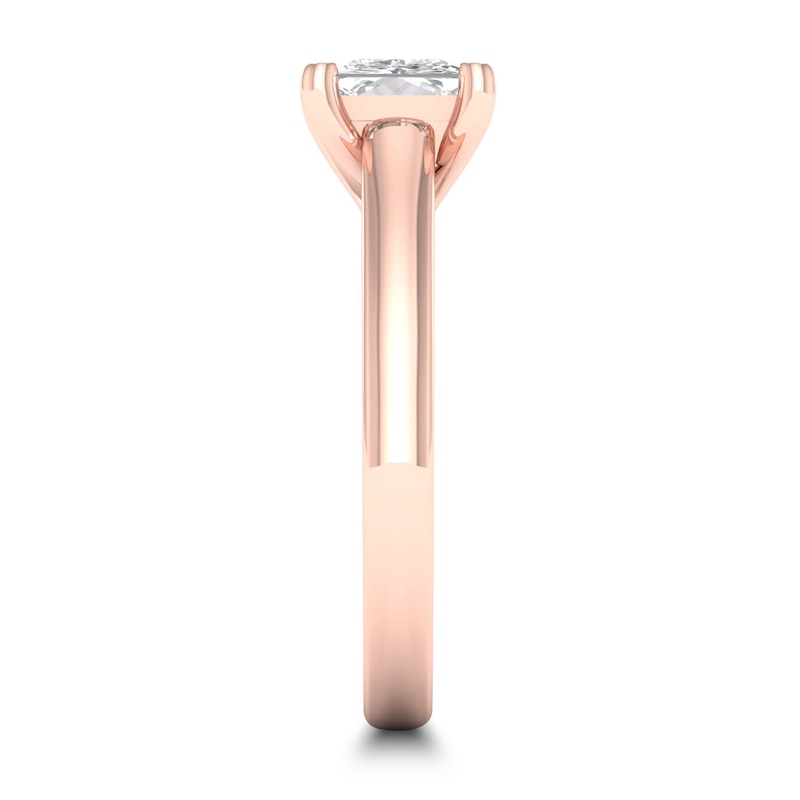 Main Image 2 of Diamond Solitaire Ring 1-1/4 ct tw Princess-cut 14K Rose Gold (I1/I)