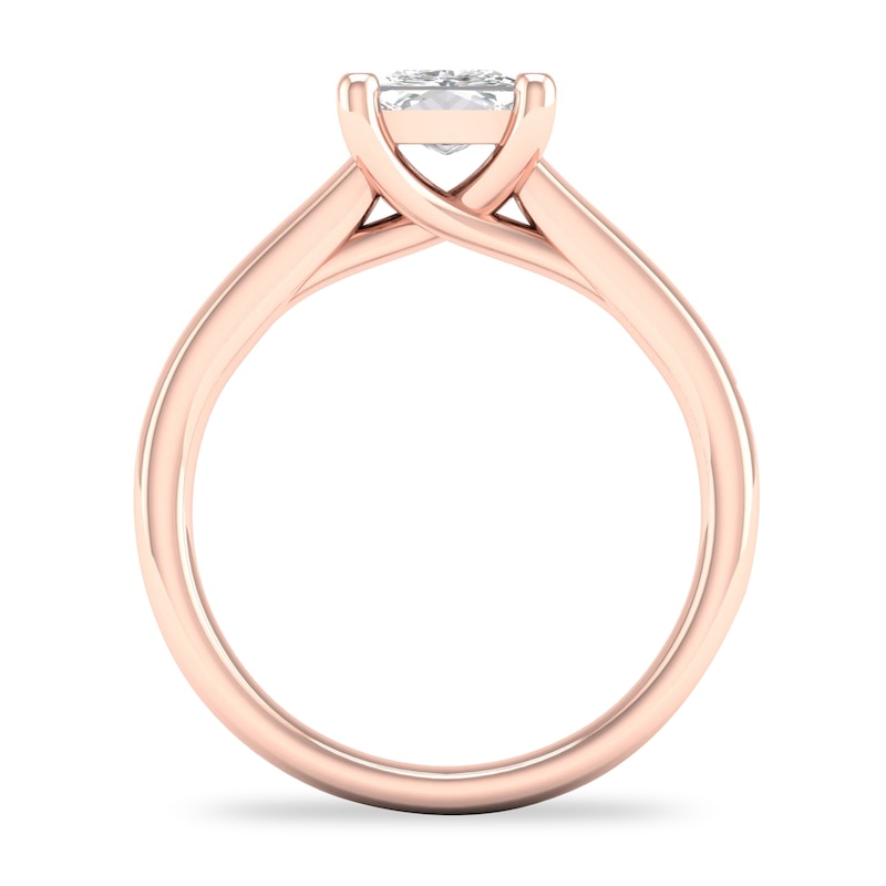 Main Image 3 of Diamond Solitaire Ring 1-1/4 ct tw Princess-cut 14K Rose Gold (I1/I)