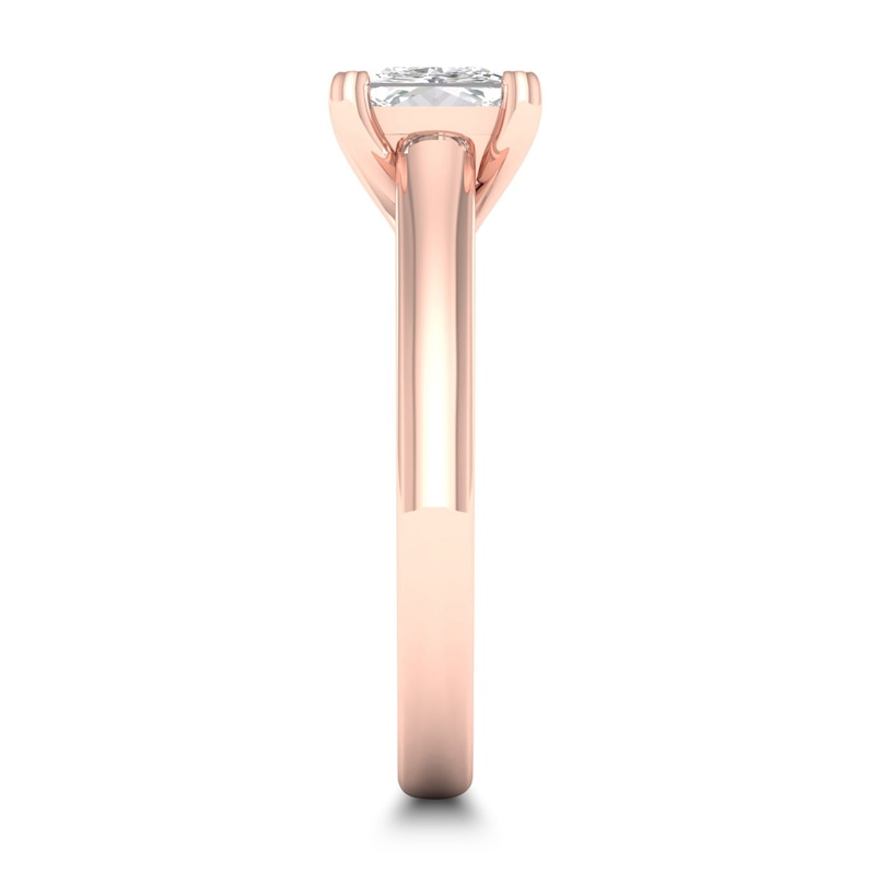 Main Image 2 of Diamond Solitaire Ring 1-1/4 ct tw Princess-cut 14K Rose Gold (I2/I)