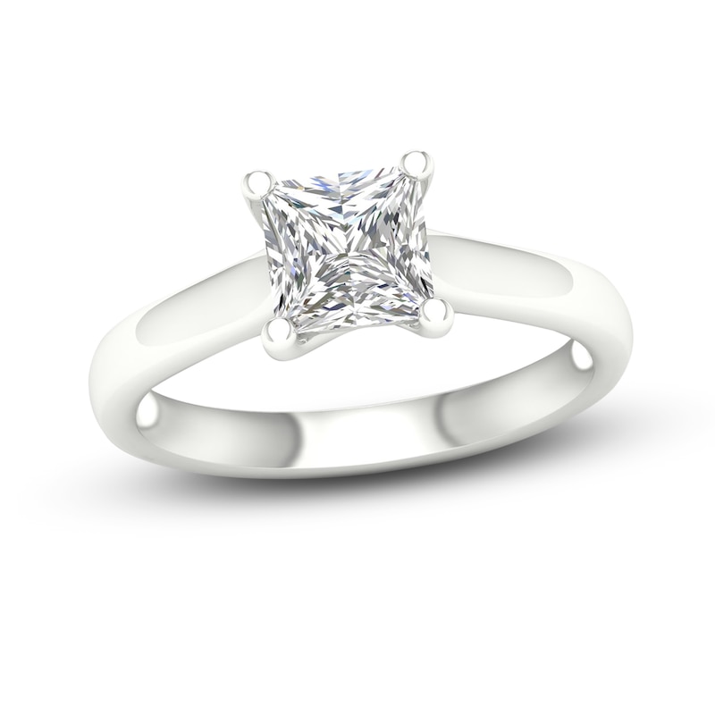 Main Image 1 of Diamond Solitaire Ring 1-1/2 ct tw Princess-cut 14K White Gold (I1/I)