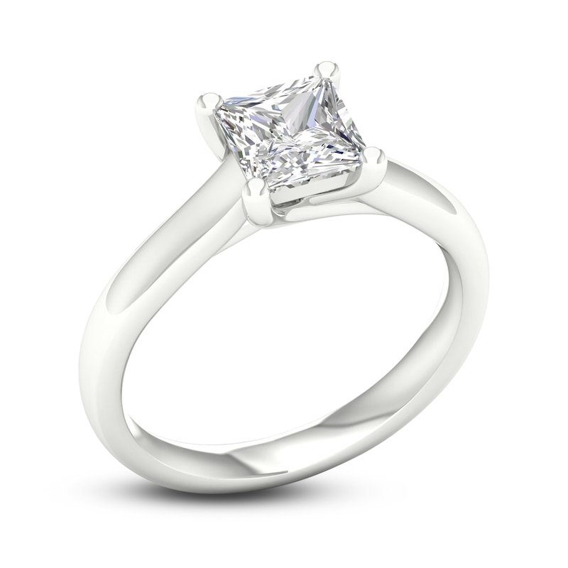 Main Image 2 of Diamond Solitaire Ring 1-1/2 ct tw Princess-cut 14K White Gold (I1/I)