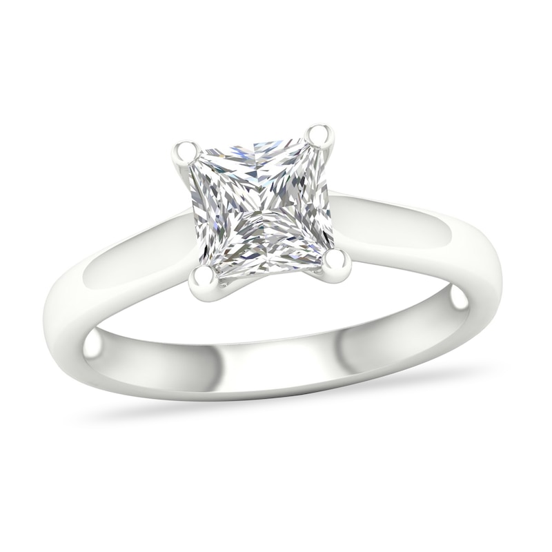 Main Image 1 of Diamond Solitaire Ring 1-1/2 ct tw Princess-cut Platinum (I1/I)