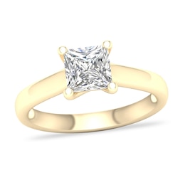 Diamond Solitaire Ring 1-1/2 ct tw Princess-cut 14K Yellow Gold (I2/I)