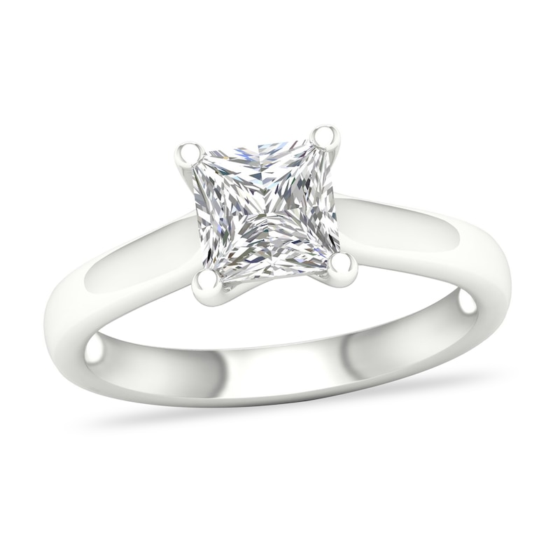 Main Image 1 of Diamond Solitaire Ring 1-1/2 ct tw Princess-cut 14K White Gold (SI2/I)