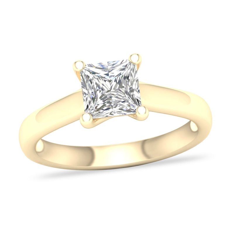 Main Image 1 of Diamond Solitaire Ring 1-1/2 ct tw Princess-cut 14K Yellow Gold (SI2/I)