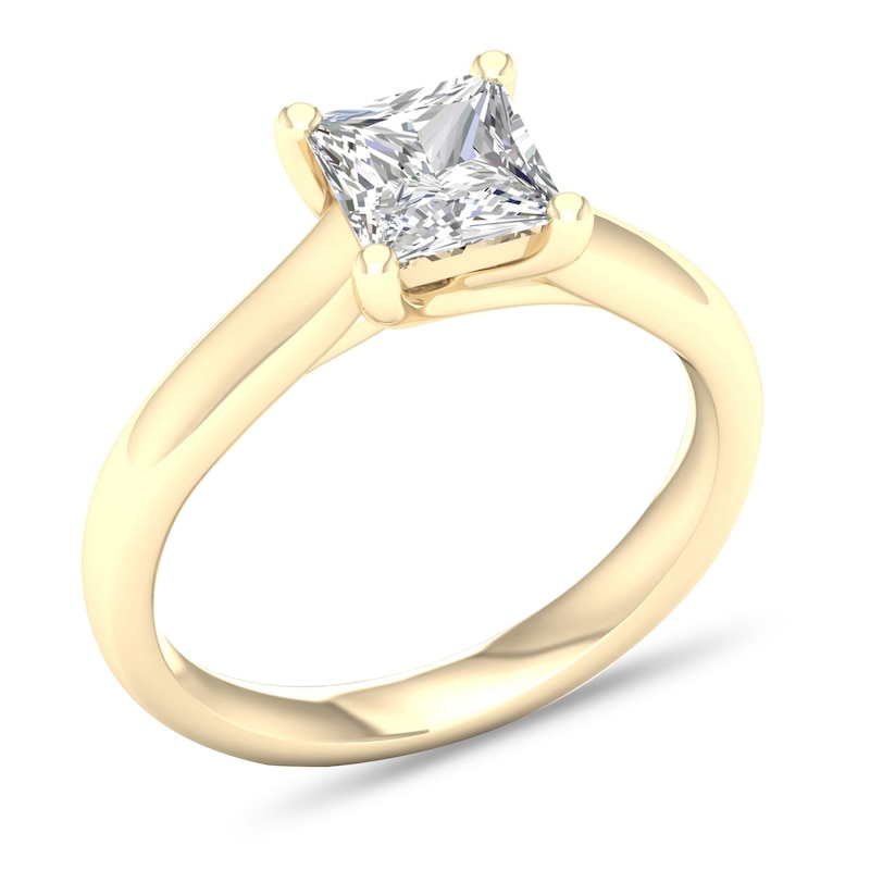 Main Image 4 of Diamond Solitaire Ring 1-1/2 ct tw Princess-cut 14K Yellow Gold (SI2/I)