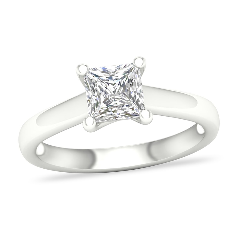 Main Image 1 of Diamond Solitaire Ring 1-1/4 ct tw Princess-cut 14K White Gold (I1/I)