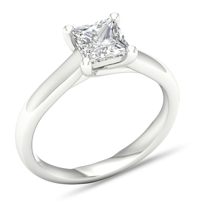 Main Image 4 of Diamond Solitaire Ring 1-1/4 ct tw Princess-cut 14K White Gold (I1/I)