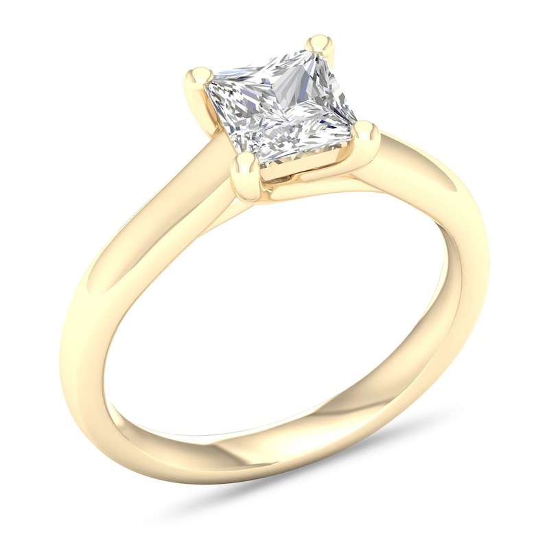 Main Image 3 of Diamond Solitaire Ring 1-1/4 ct tw Princess-cut 14K Yellow Gold (I1/I)