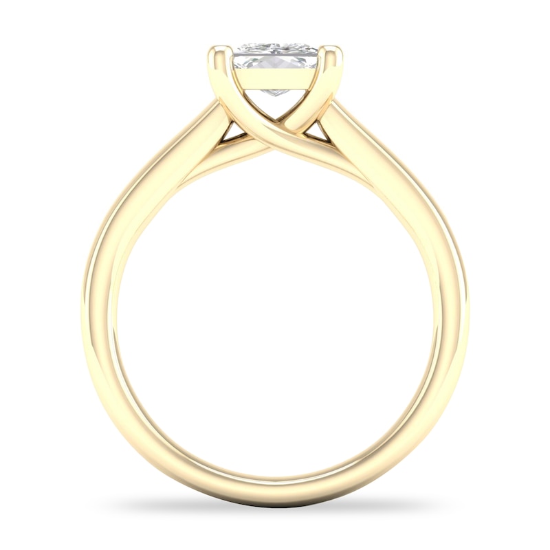 Main Image 4 of Diamond Solitaire Ring 1-1/4 ct tw Princess-cut 14K Yellow Gold (I1/I)