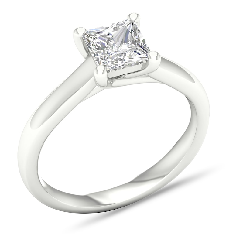 Main Image 4 of Diamond Solitaire Ring 1-1/4 ct tw Princess-cut 14K White Gold (I2/I)