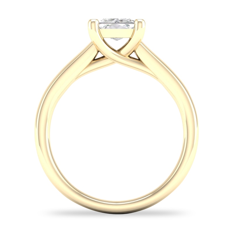 Main Image 4 of Diamond Solitaire Ring 1-1/4 ct tw Princess-cut 14K Yellow Gold (I2/I)