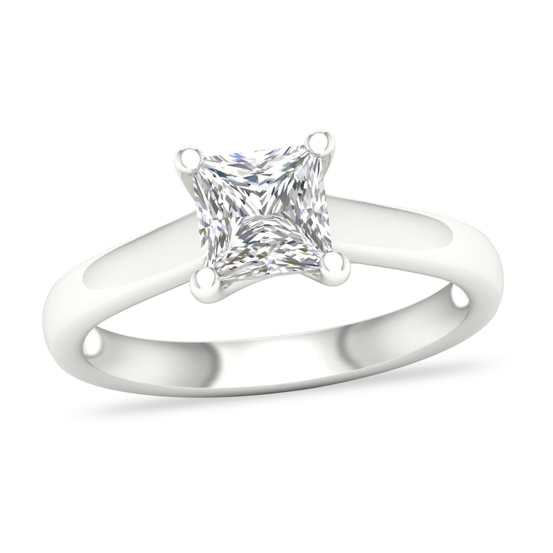 Main Image 1 of Diamond Solitaire Ring 1-1/4 ct tw Princess-cut 14K White Gold (SI2/I)