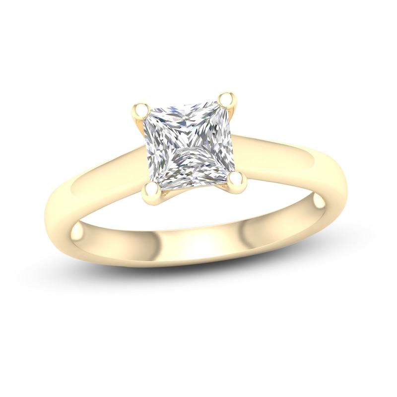 Main Image 1 of Diamond Solitaire Ring 1-1/4 ct tw Princess-cut 14K Yellow Gold (SI2/I)