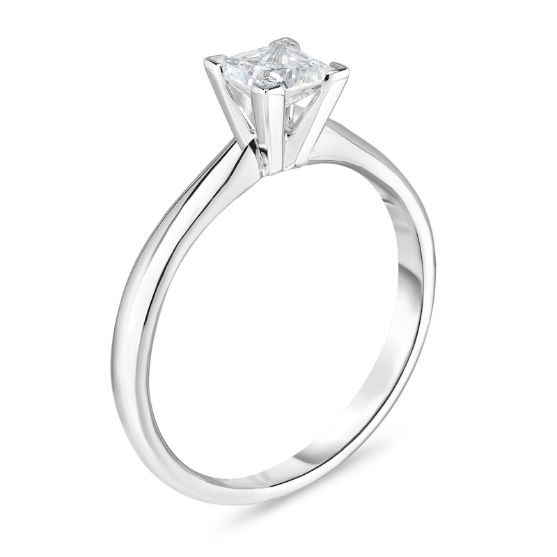 Main Image 2 of Diamond Solitaire Ring 1/5 ct tw Princess 14K White Gold (I1/I)