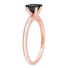 Thumbnail Image 1 of Black Diamond Solitaire Engagement Ring 3/4 ct tw Princess-cut 14K Rose Gold