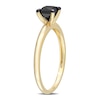 Thumbnail Image 2 of Black Diamond Solitaire Engagement Ring 3/4 ct tw Princess-cut 14K Yellow Gold