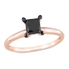 Thumbnail Image 0 of Black Diamond Solitaire Engagement Ring 1 ct tw Princess-cut 14K Rose Gold