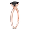 Thumbnail Image 1 of Black Diamond Solitaire Engagement Ring 1 ct tw Princess-cut 14K Rose Gold