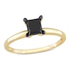 Thumbnail Image 0 of Black Diamond Solitaire Engagement Ring 1 ct tw Princess-cut 14K Yellow Gold