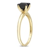 Thumbnail Image 1 of Black Diamond Solitaire Engagement Ring 1 ct tw Princess-cut 14K Yellow Gold