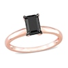 Thumbnail Image 0 of Black Diamond Solitaire Engagement Ring 1 ct tw Emerald-cut 14K Rose Gold