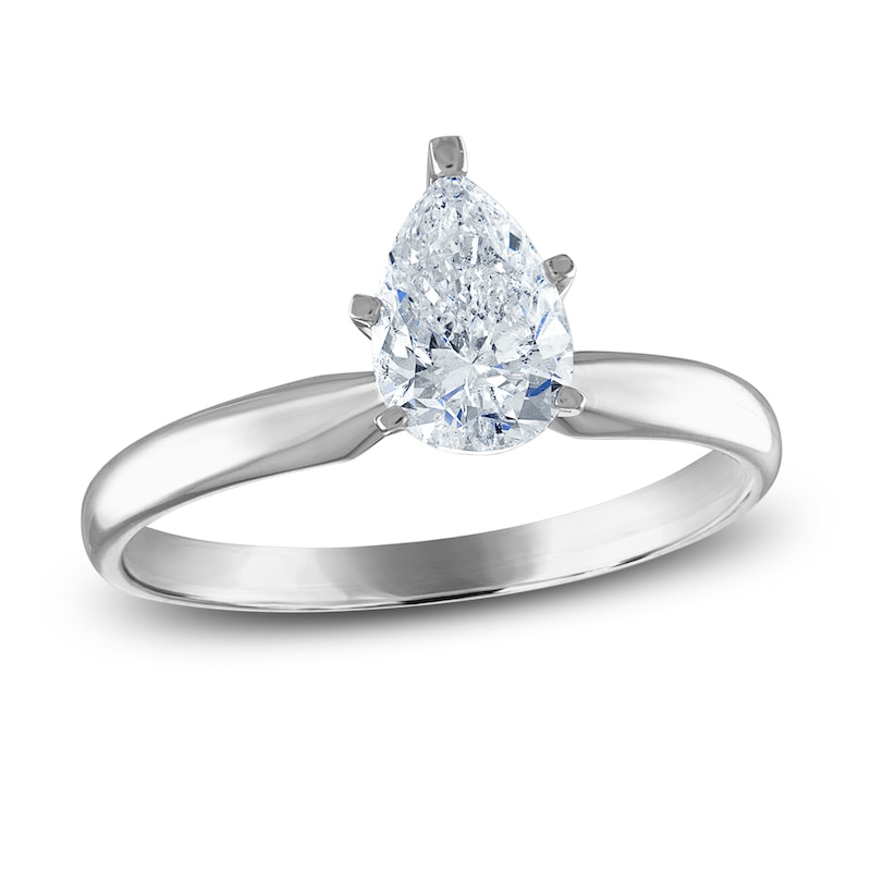 Diamond Solitaire Ring 1 ct tw Pear-shaped 14K White Gold (I2/I)