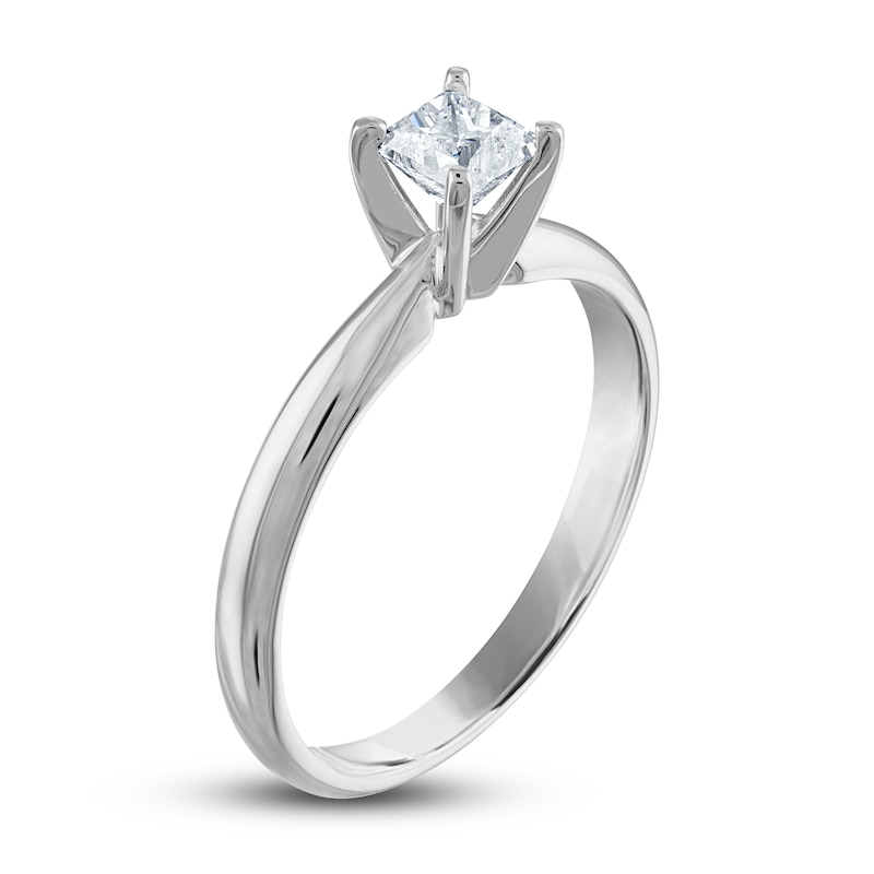 Diamond Solitaire Ring 1/2 ct tw Princess 14K White Gold (I2/I)
