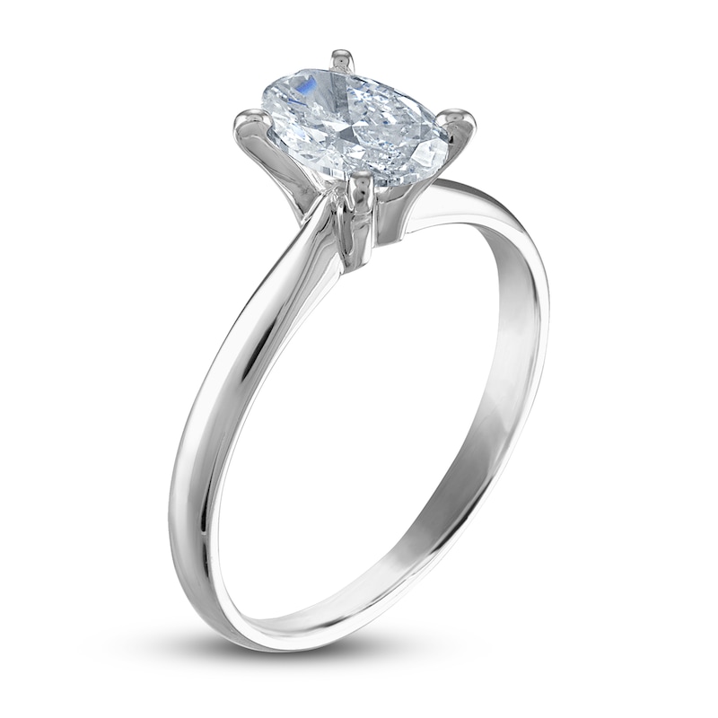 Main Image 2 of Diamond Solitaire Ring 1 ct tw Oval 14K White Gold (I2/I)