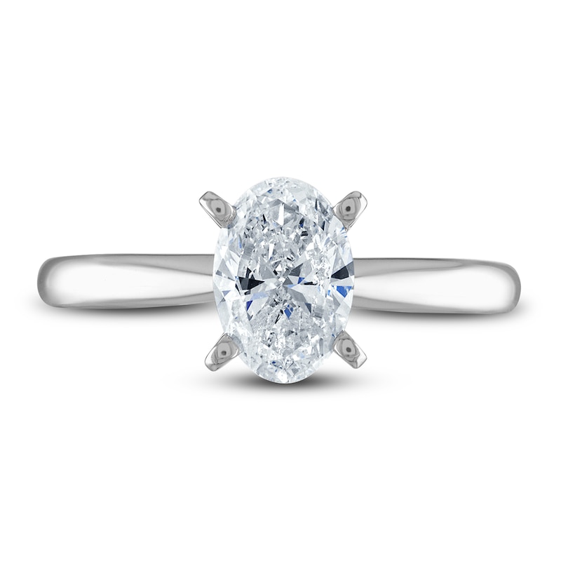 Main Image 3 of Diamond Solitaire Ring 1 ct tw Oval 14K White Gold (I2/I)