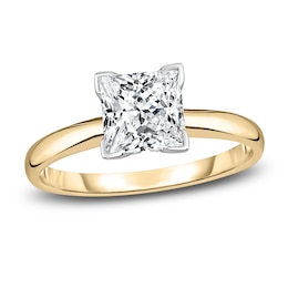 Diamond Solitaire Engagement Ring 1 ct tw Princess 14K Yellow Gold (I2/I)