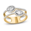 Thumbnail Image 1 of Diamond Ring 1/2 ct tw Round/Baguette 14K Yellow Gold