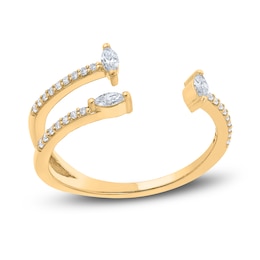 Diamond Ring 1/4 ct tw Round/Marquise 10K Yellow Gold