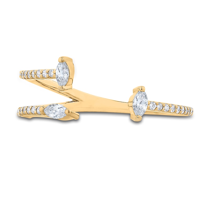 Main Image 2 of Diamond Ring 1/4 ct tw Round/Marquise 10K Yellow Gold