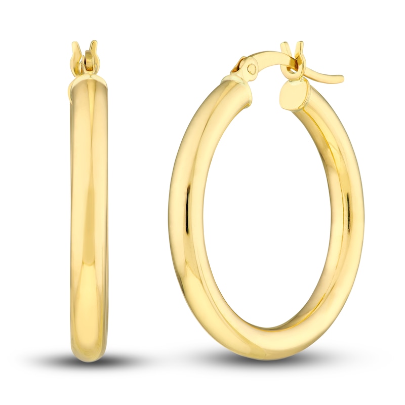 Main Image 1 of Polished Hoop Earrings 14K Yellow Gold 25mm