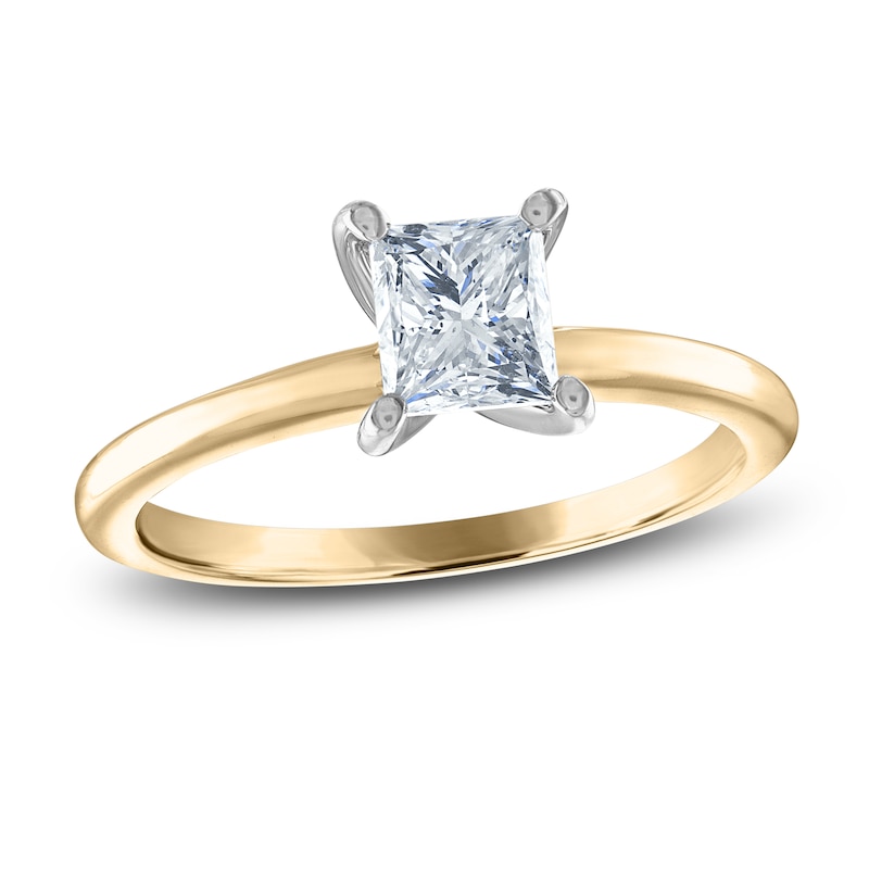 Diamond Solitaire Ring 1 ct tw Princess 14K Yellow Gold (I2/I)