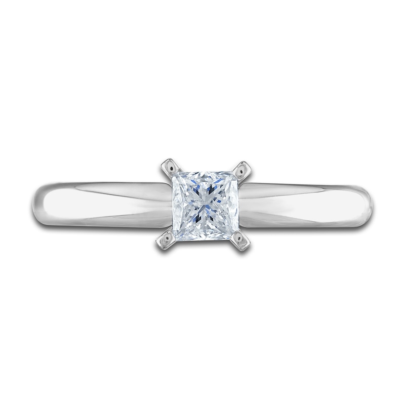 Main Image 3 of Diamond Solitaire Engagement Ring 3/4 ct tw Princess 14K White Gold (I/I2)