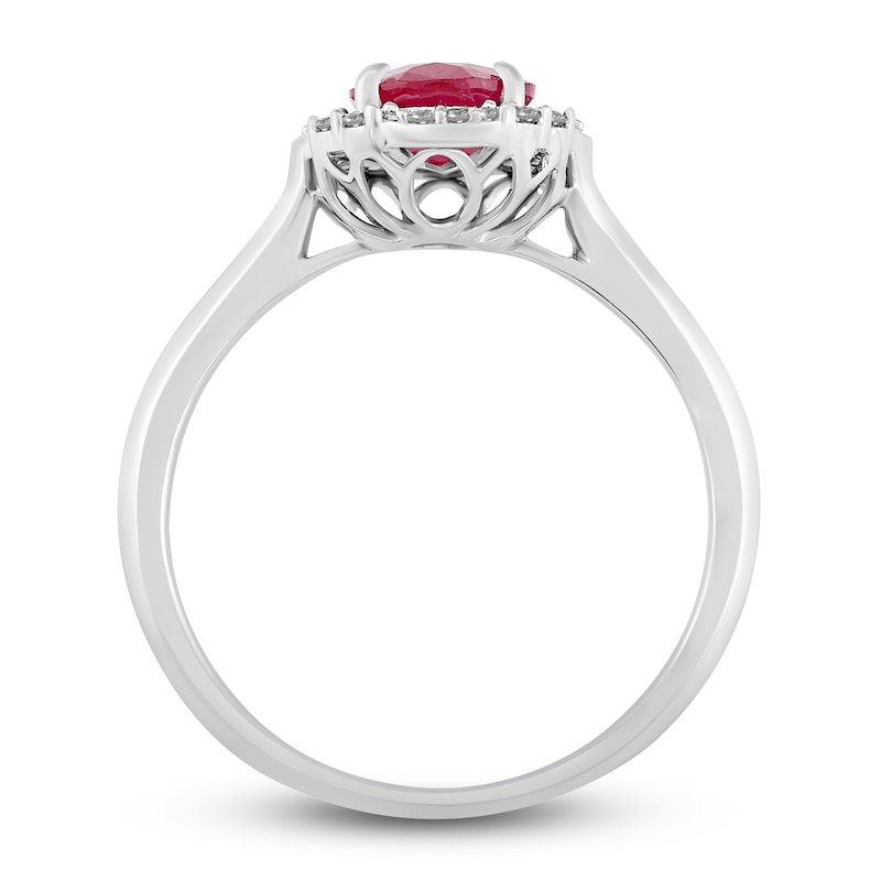 Natural Ruby Engagement Ring 1/8 ct tw 14K White Gold