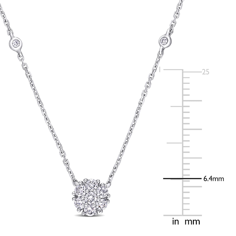 Main Image 3 of Diamond Necklace 1/3 ct tw Round 14K White Gold 16&quot;