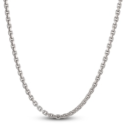 Solid Square Cable Chain Necklace Sterling Silver 24&quot; 5.0mm