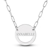 Thumbnail Image 1 of Engravable High-Polish Circle Necklace Sterling Silver 18&quot; 19mm