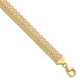 High-Polish Bismark Chain Bracelet 14K Yellow Gold 7.5&quot;