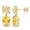 Thumbnail Image 1 of Y-Knot Natural Citrine Earrings 1/15 ct tw Diamonds 14K Yellow Gold