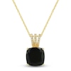 Thumbnail Image 1 of Natural Onyx Pendant Necklace 1/20 ct tw Diamonds 10K Yellow Gold 18&quot;