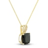 Thumbnail Image 2 of Natural Onyx Pendant Necklace 1/20 ct tw Diamonds 10K Yellow Gold 18&quot;