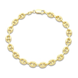 Italia D'Oro Solid Puffy Mariner Link Bracelet 14K Yellow Gold 8&quot;