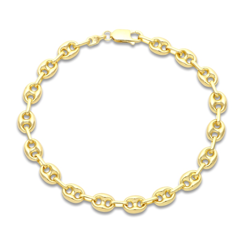 Main Image 1 of Italia D'Oro Hollow Puffy Mariner Link Bracelet 14K Yellow Gold 8&quot;